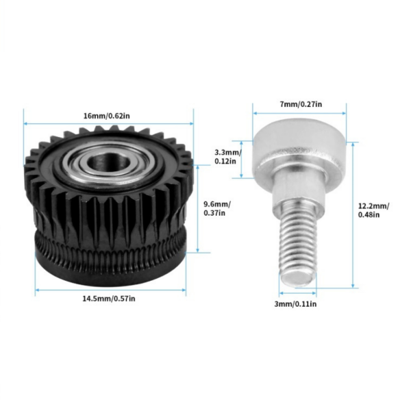 Creality K1/K1C/K1 Max Extruder Dişlisi - Siyah
