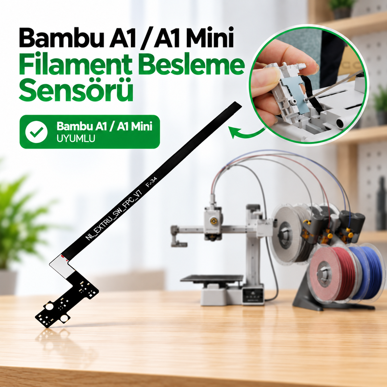 Bambu Lab A1/ A1 Mini Filament Besleme Sensörü (Hall Sensör Kartı)